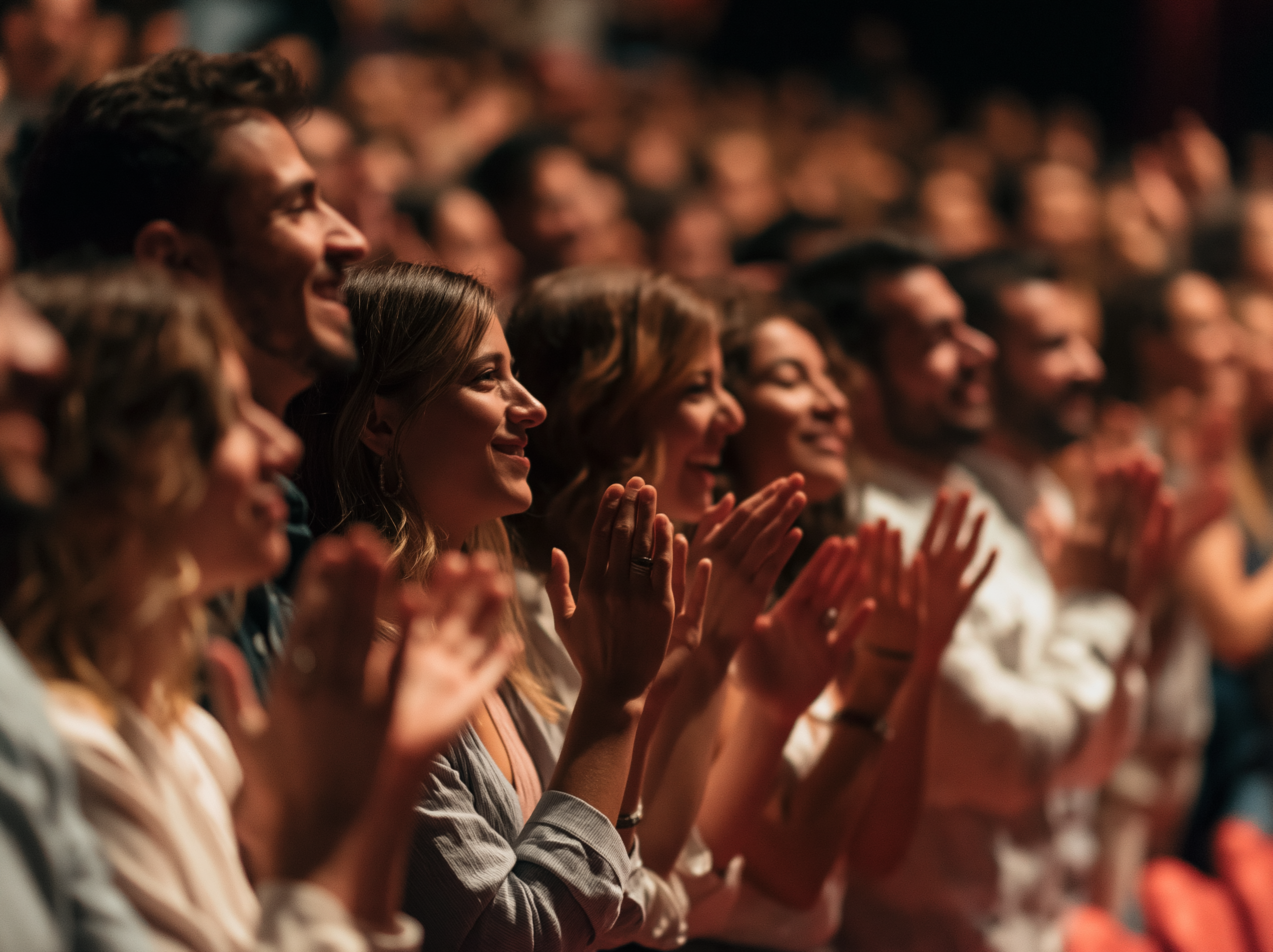 An audience applauding