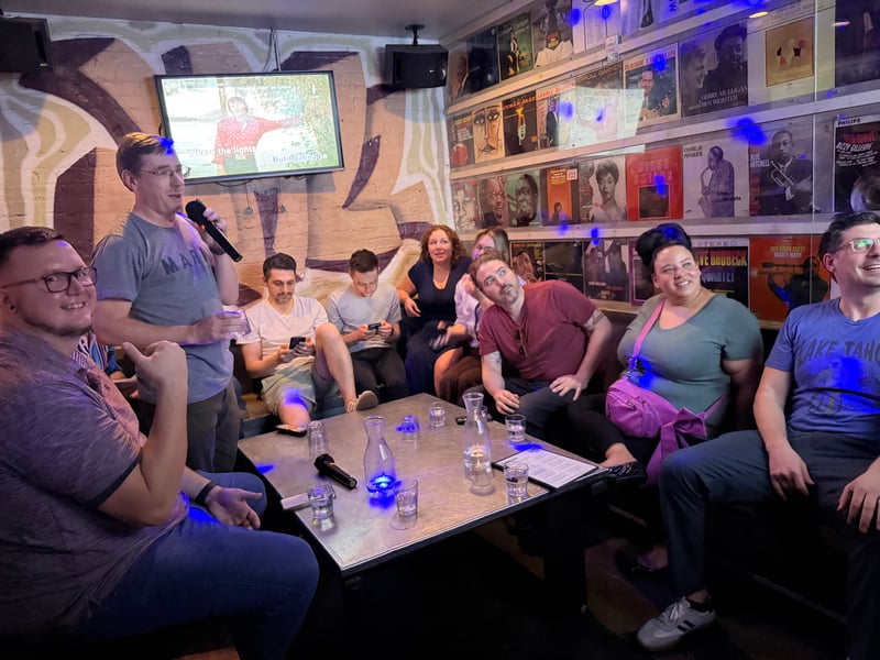 OTS staff at karaoke in NYC