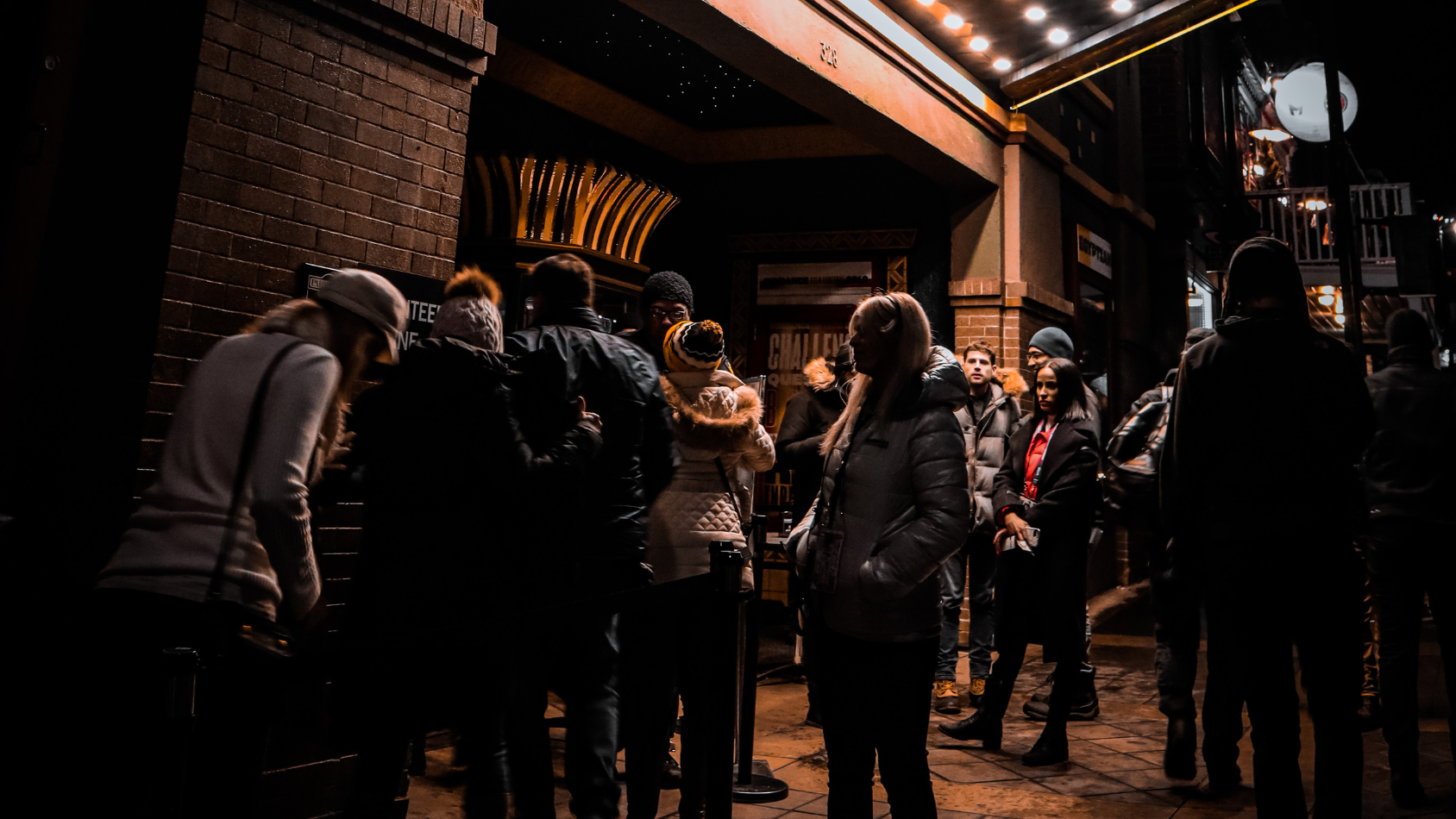 Patrons at the box office getting support