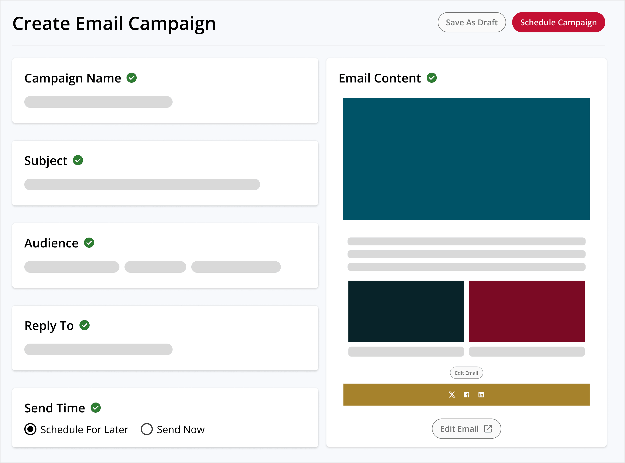 Creating an email campaign in the On The Stage email editor.