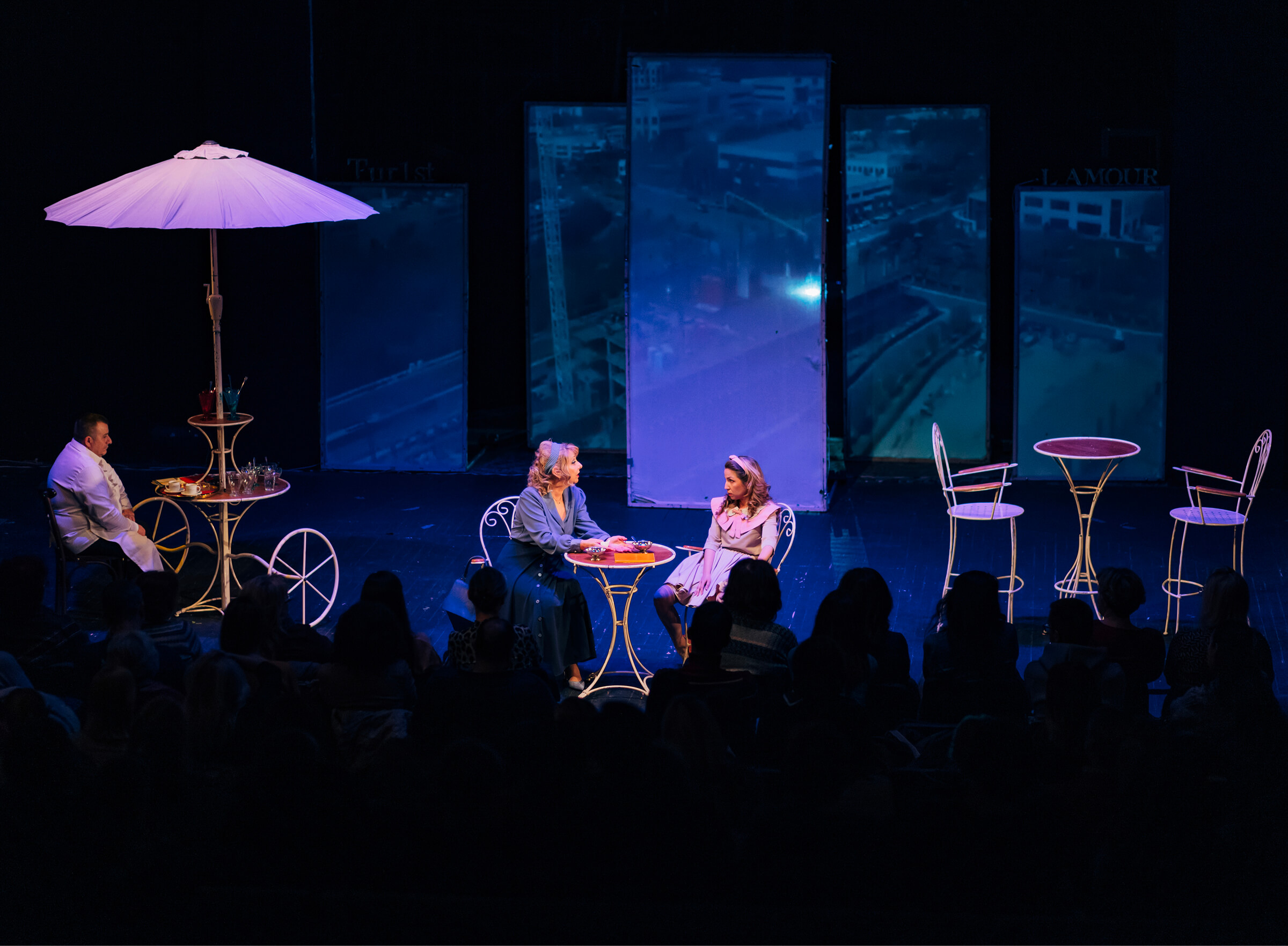 A community theater company performing on stage